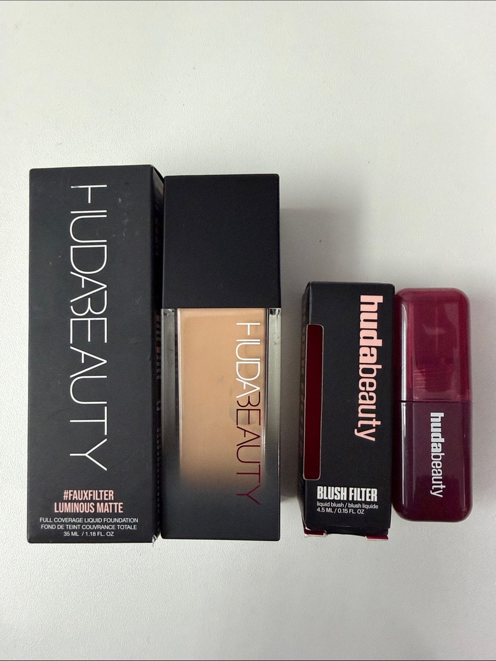 Huda Beauty Faux Filter Bundle Lot Loquid Blush & Foundation BNIB